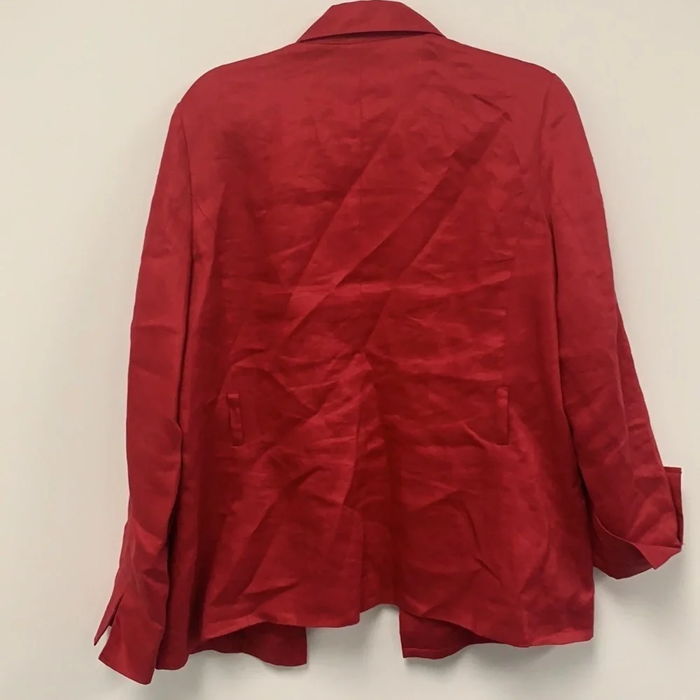 Valerie Stevens size 12 Red Linen Jacket